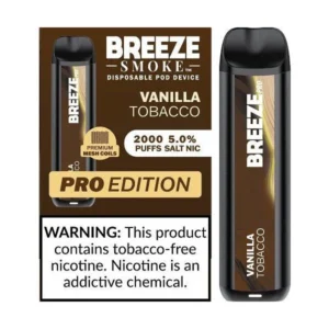 Vanilla Tobacco - Breeze Pro 2000 Puffs - 5% NIC - Disposable Vape