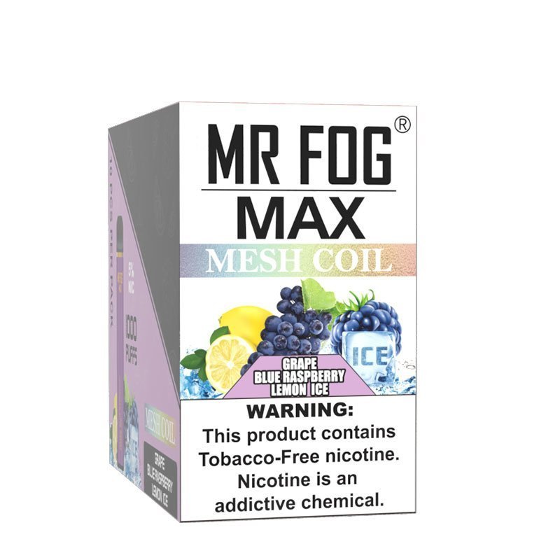 Mr Fog Max Grape Blue Raspberry Lemon Ice – 1000 Puffs - Image 3