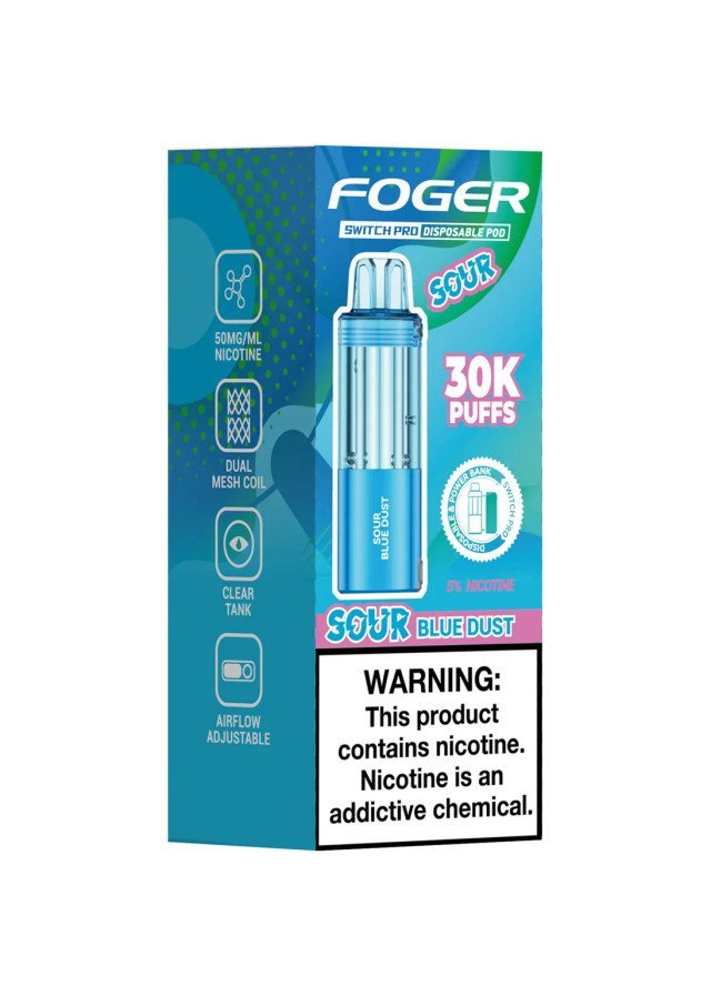 Sour Blue Dust Foger Switch Pro 30K Disposable Vape