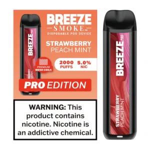 Strawberry Peach Mint - Breeze Pro 2000 Puffs - 5% NIC - Disposable Vape