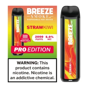 StrawKiwi - Breeze Pro 2000 Puffs - 5% NIC - Disposable Vape