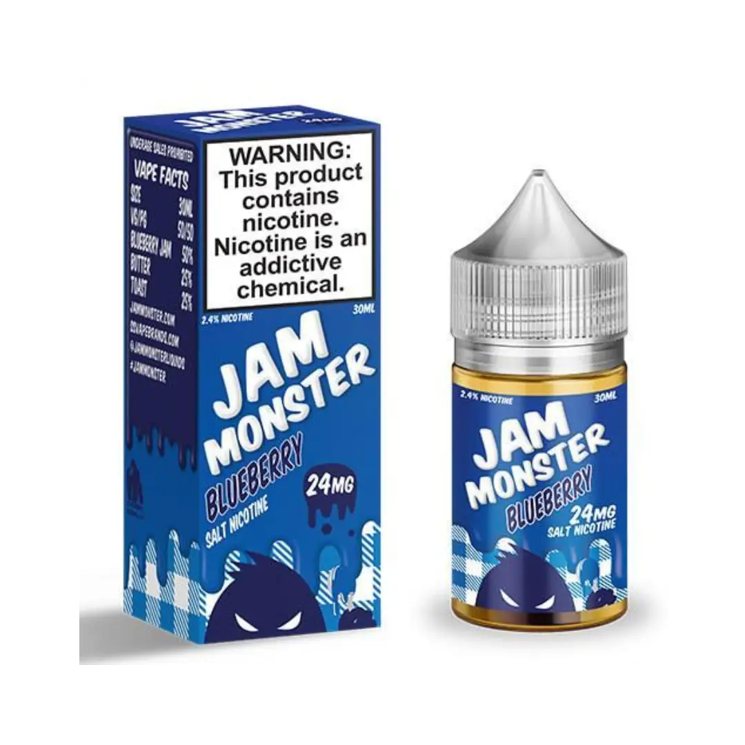 Blueberry Nicotine Jam Monster Salt E Liquid Refillable Vape Device