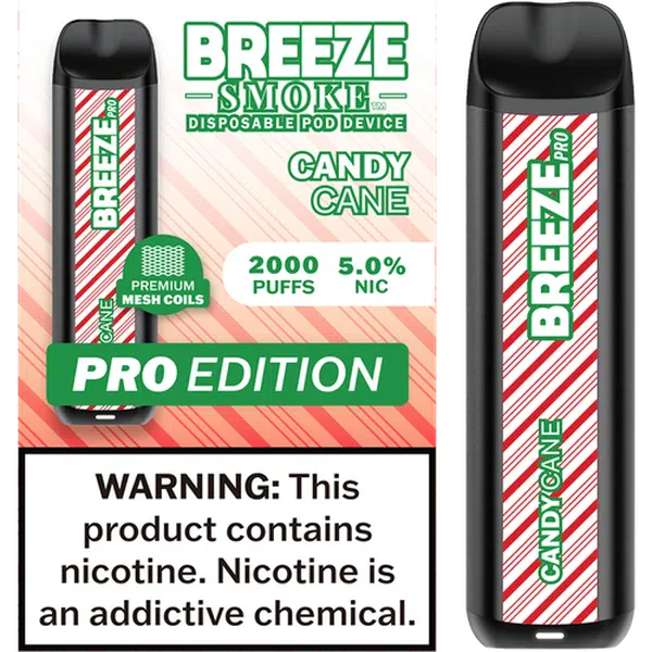 Candy Cane - Breeze Pro 2000 Puffs - 5% NIC - Disposable Vape