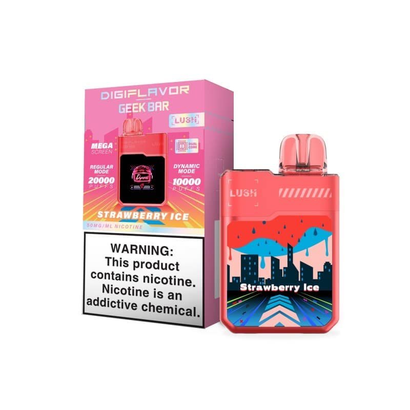 Geek Bar Strawberry Ice DigiFlavor LUSH 20K Disposable Vape