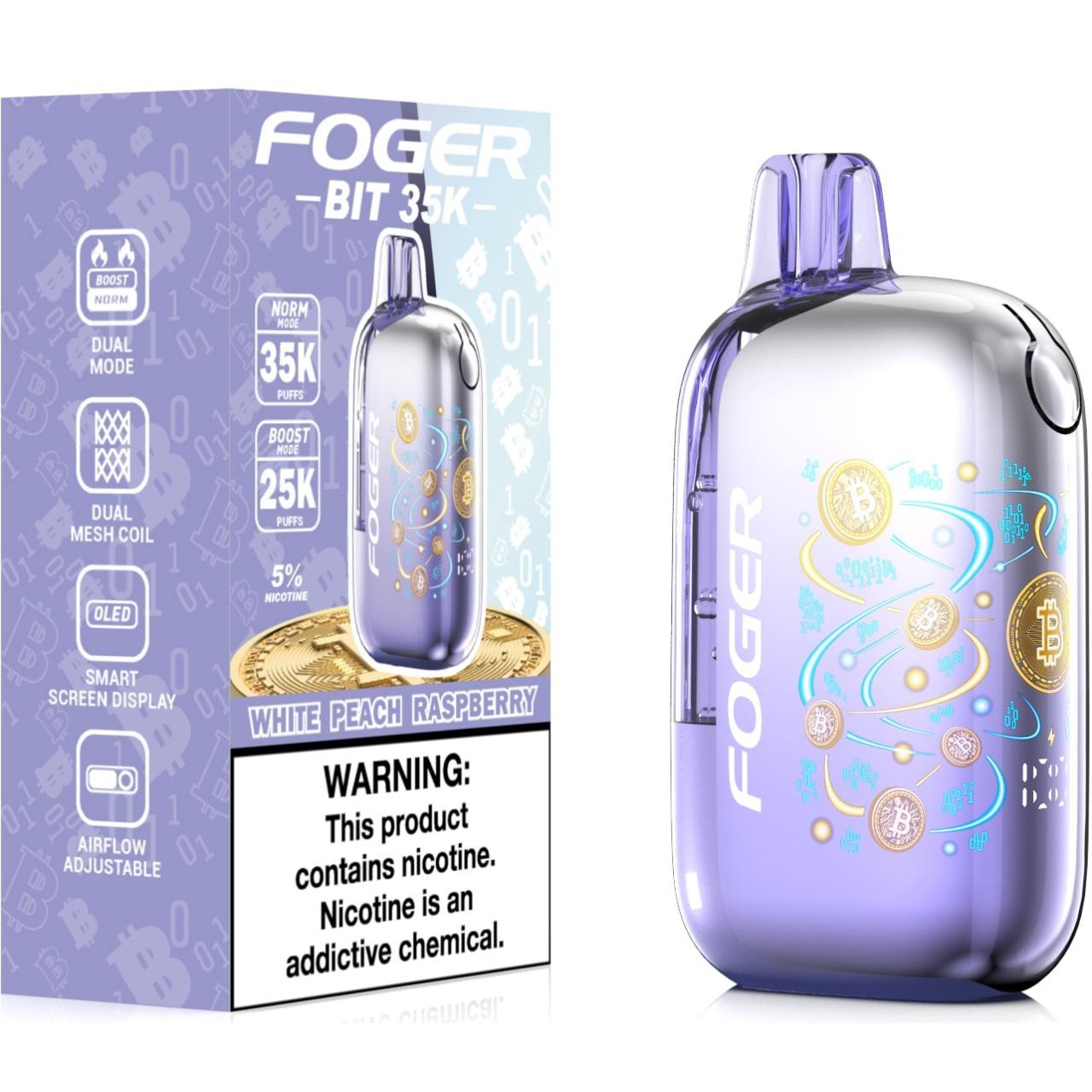 Foger Bit 35K White Peach Raspberry Disposable Vape