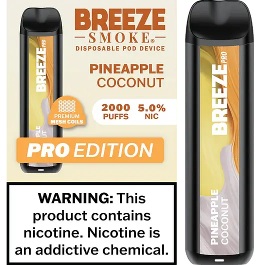 Pineapple Coconut - Breeze Pro 2000 Puffs - 5% NIC - Disposable Vape