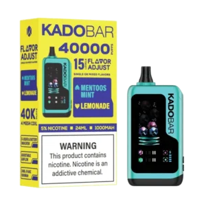 Kado Bar x Adjust Mentoos Mint + Lemonade NI40K Ice + Nic Control Vape