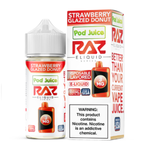 Strawberry Glazed Donut Pod Juice X Raz - E Liquid - 100ML