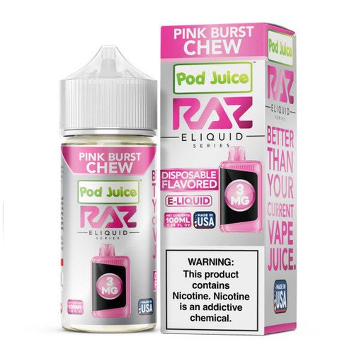 Pink Burst Chew Pod Juice X Raz - E Liquid - 100ML