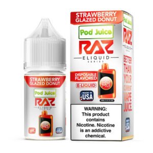 Strawberry Glazed Donut Pod Juice X Raz Salt E Liquid - 30ML