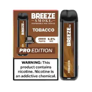 Tobacco - Breeze Pro 2000 Puffs - 5% NIC - Disposable Vape
