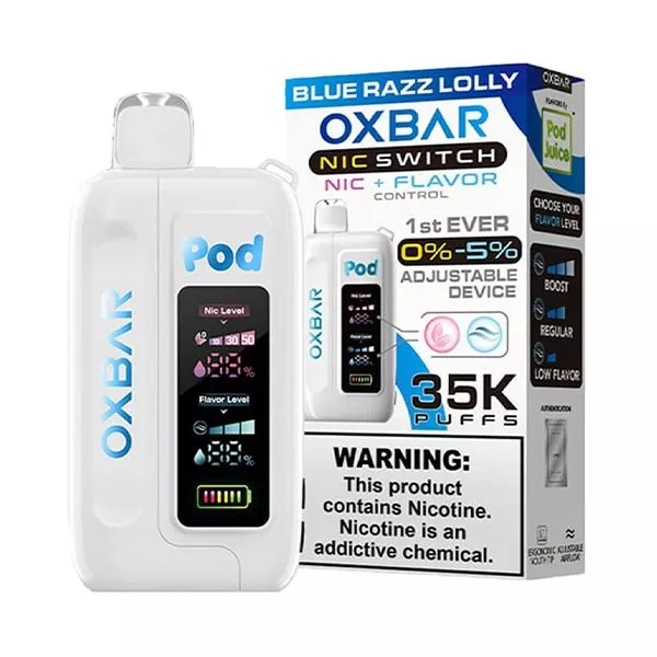 Blue Razz Lolly OXBAR x Pod Juice NIC Switch 35K Puffs Disposable Vape