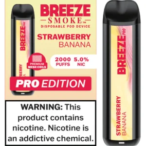 Strawberry Banana - Breeze Pro 2000 Puffs - 5% NIC - Disposable Vape