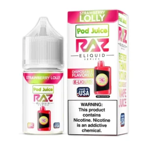Strawberry Lolly Pod Juice X Raz Salt E Liquid - 30ML